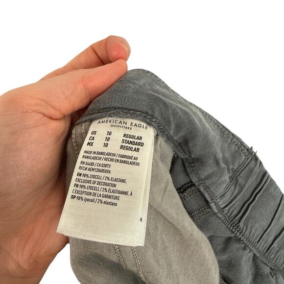 American Eagle Mid Rise Baggy Wide Leg Cargo Pants Blue Boho Y2K Womens 10 - Picture 8 of 10